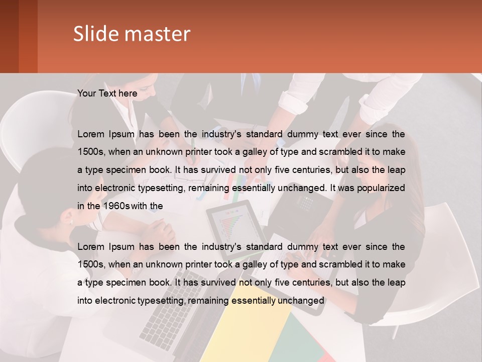 A Group Of Business People Sitting Around A Table PowerPoint Template