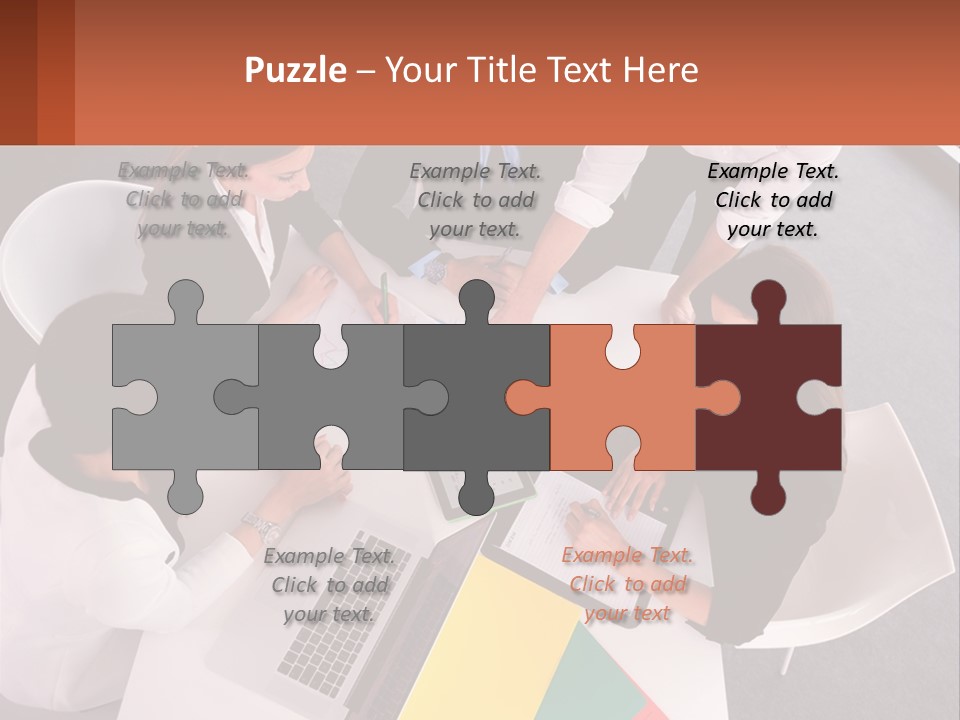 A Group Of Business People Sitting Around A Table PowerPoint Template