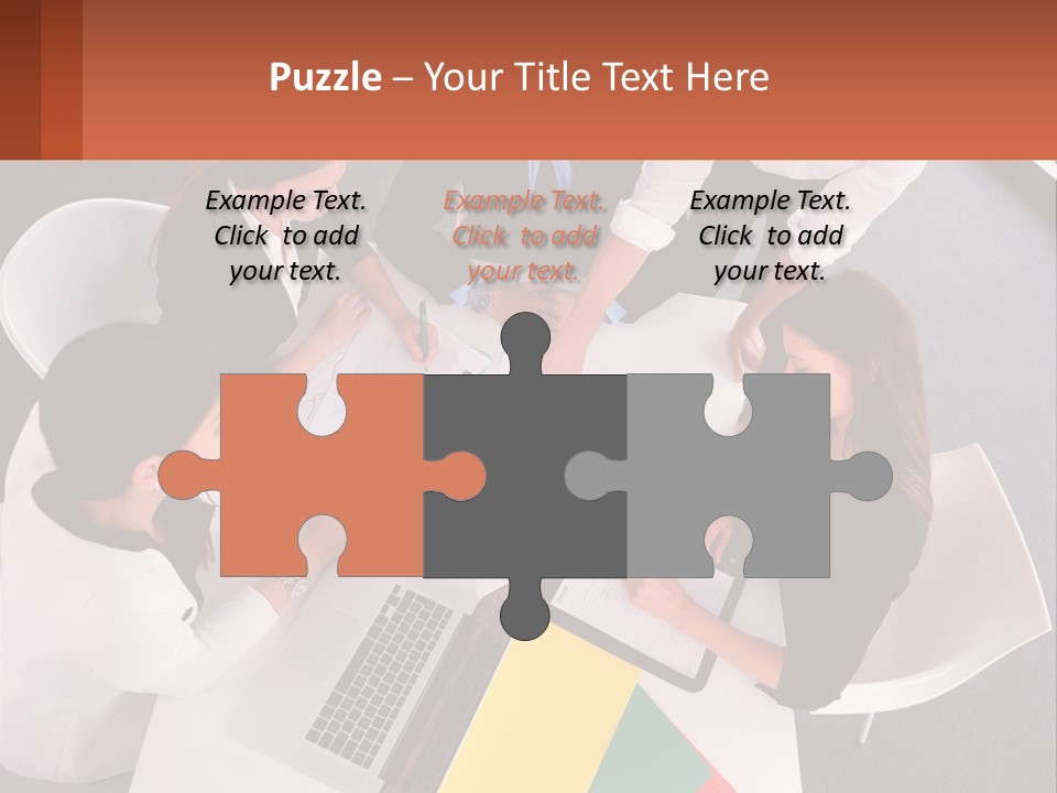 A Group Of Business People Sitting Around A Table PowerPoint Template