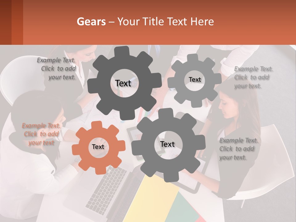 A Group Of Business People Sitting Around A Table PowerPoint Template