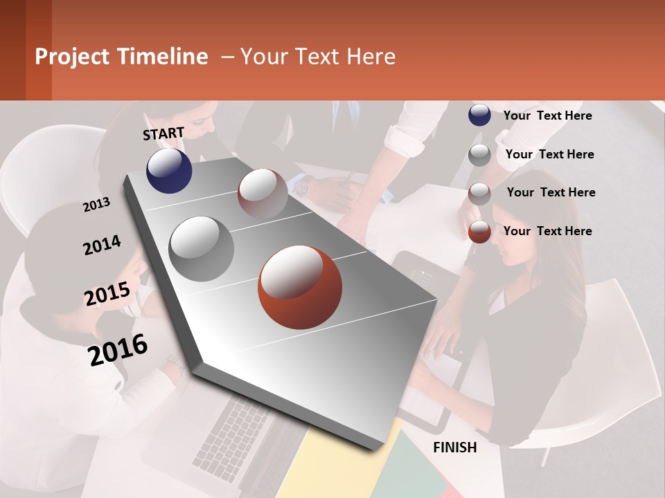 A Group Of Business People Sitting Around A Table PowerPoint Template