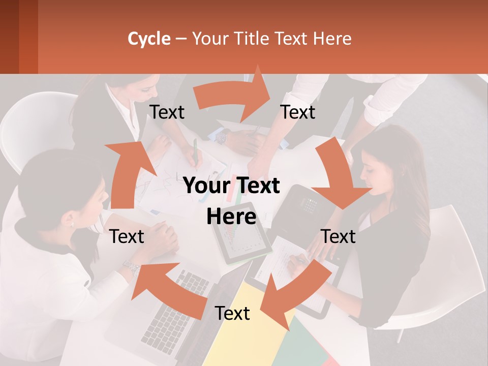 A Group Of Business People Sitting Around A Table PowerPoint Template