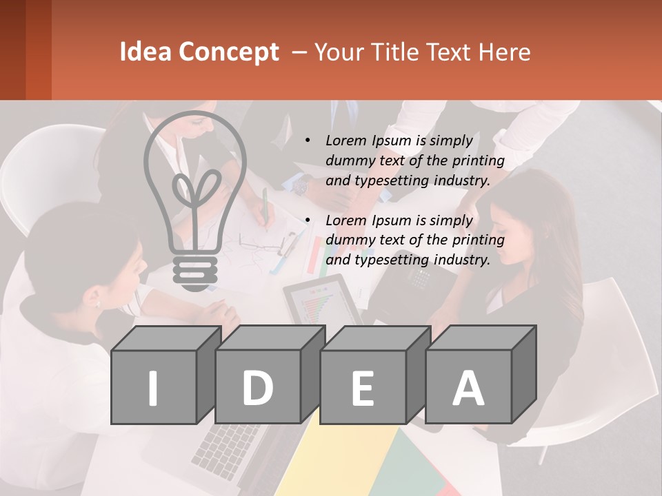 A Group Of Business People Sitting Around A Table PowerPoint Template
