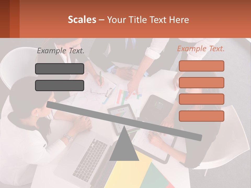 A Group Of Business People Sitting Around A Table PowerPoint Template