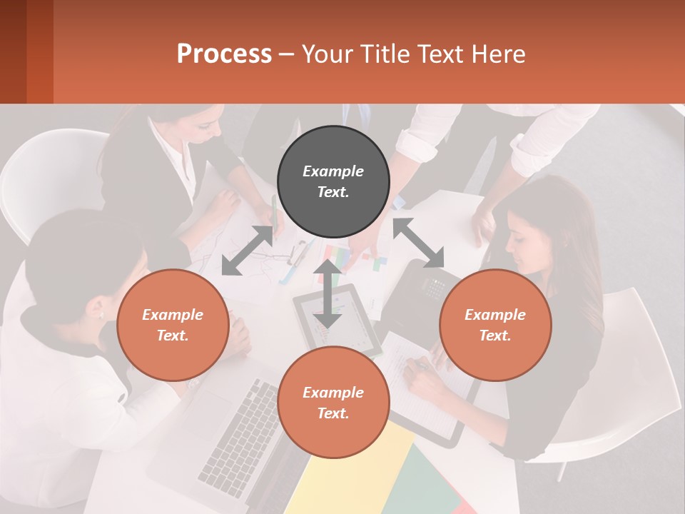 A Group Of Business People Sitting Around A Table PowerPoint Template