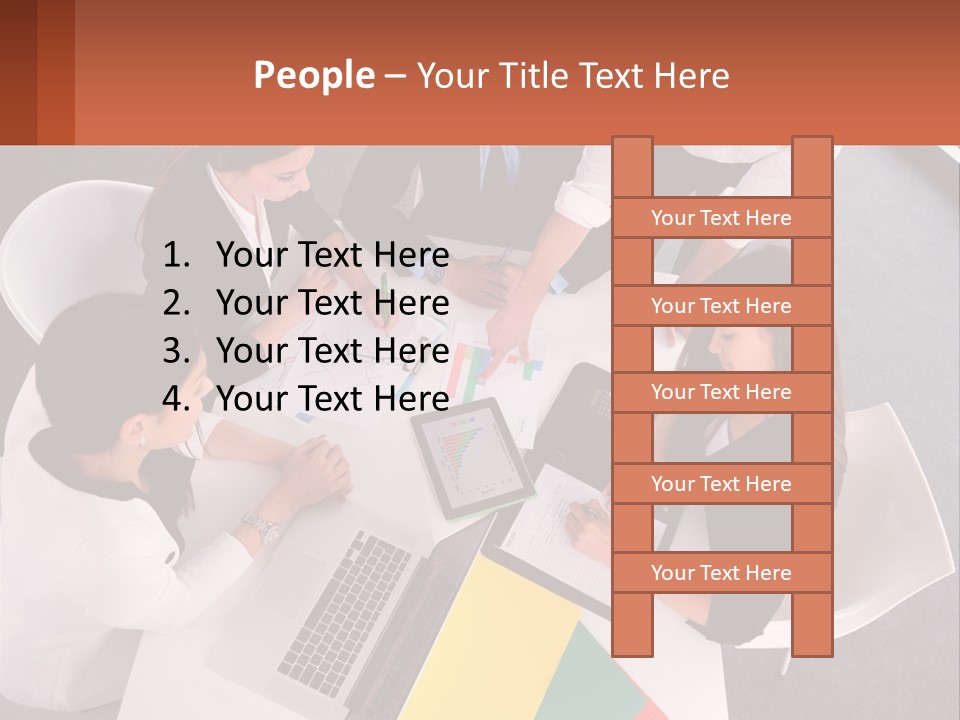 A Group Of Business People Sitting Around A Table PowerPoint Template