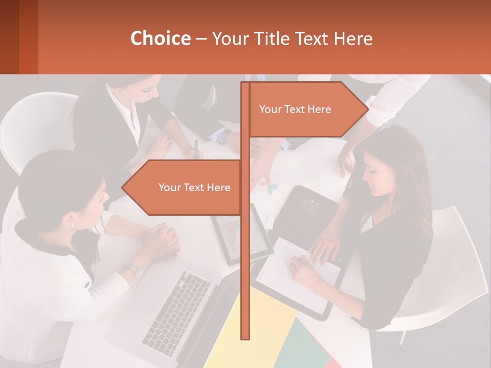 A Group Of Business People Sitting Around A Table PowerPoint Template