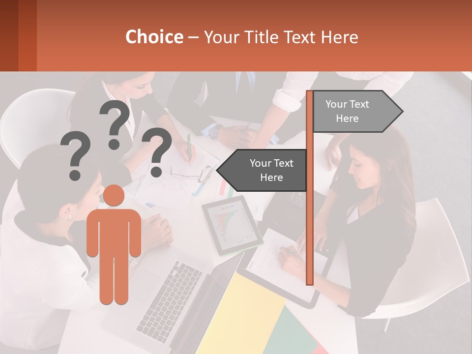 A Group Of Business People Sitting Around A Table PowerPoint Template