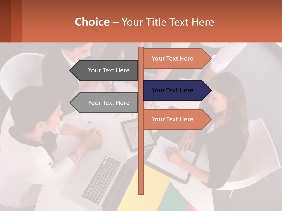 A Group Of Business People Sitting Around A Table PowerPoint Template