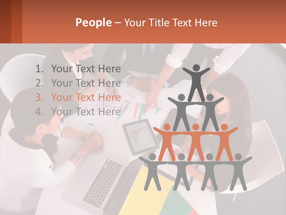 A Group Of Business People Sitting Around A Table PowerPoint Template