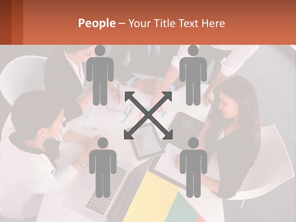 A Group Of Business People Sitting Around A Table PowerPoint Template