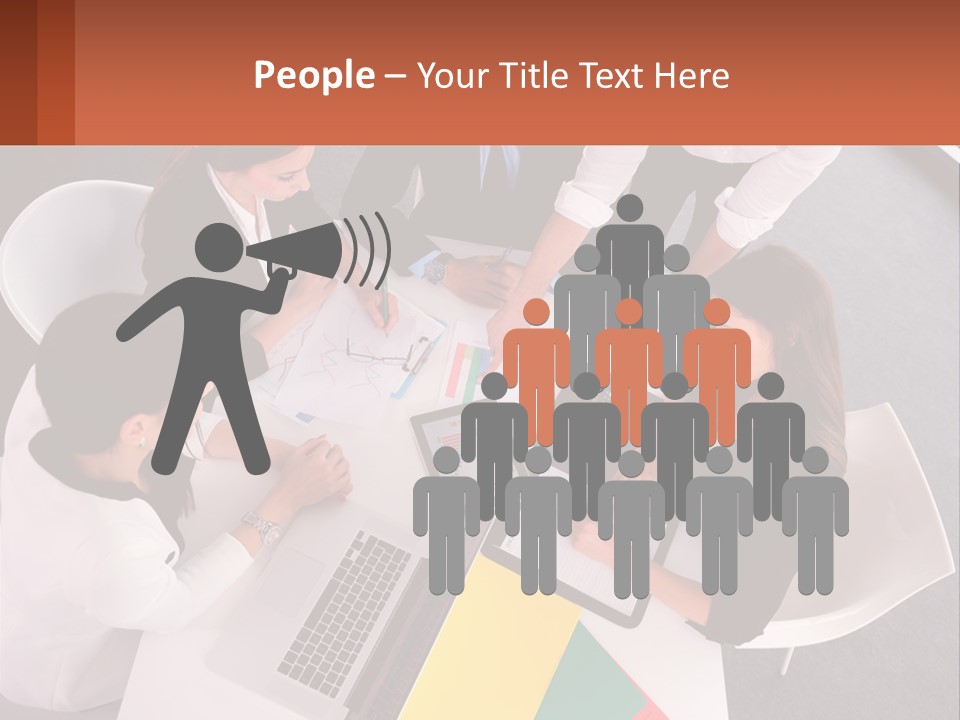 A Group Of Business People Sitting Around A Table PowerPoint Template