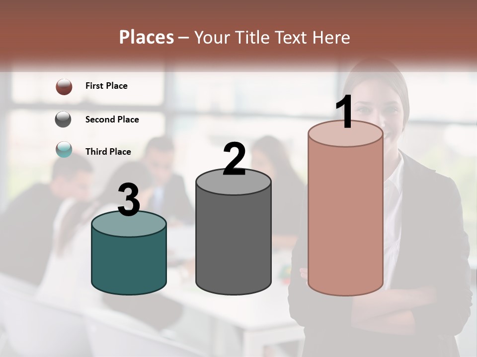 A Woman Standing In Front Of A Group Of People PowerPoint Template