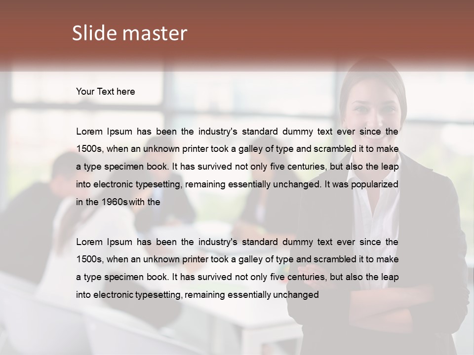 A Woman Standing In Front Of A Group Of People PowerPoint Template