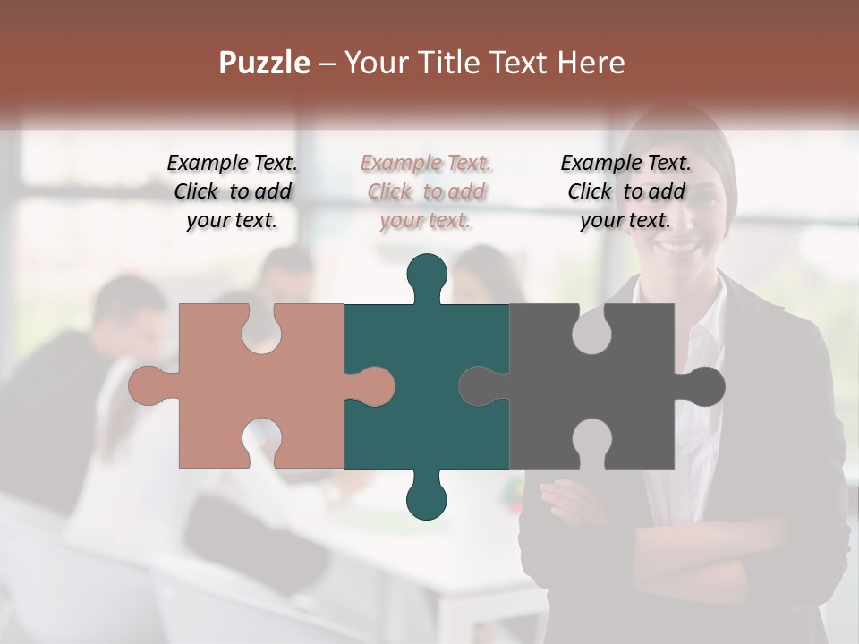 A Woman Standing In Front Of A Group Of People PowerPoint Template