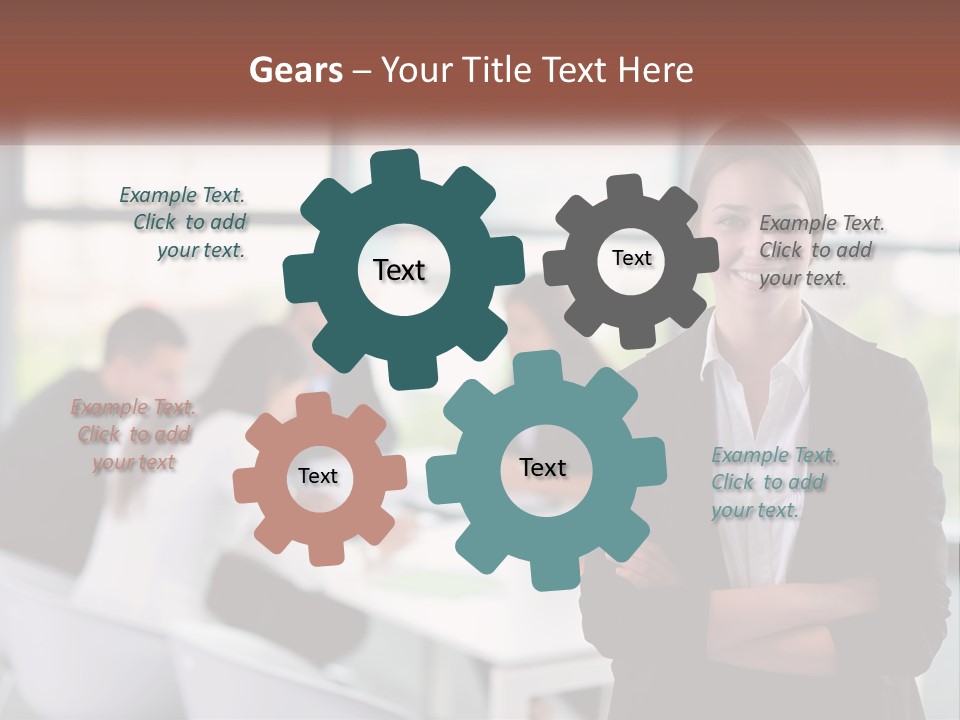 A Woman Standing In Front Of A Group Of People PowerPoint Template