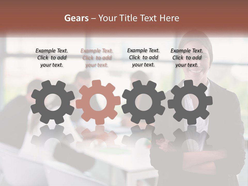 A Woman Standing In Front Of A Group Of People PowerPoint Template