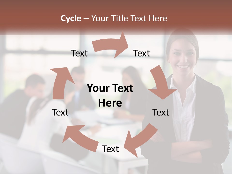 A Woman Standing In Front Of A Group Of People PowerPoint Template