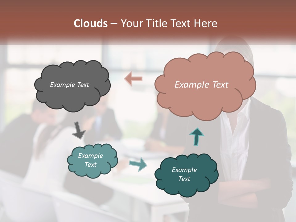 A Woman Standing In Front Of A Group Of People PowerPoint Template