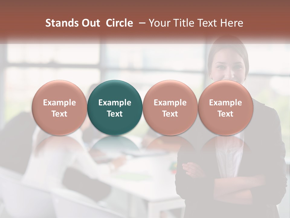 A Woman Standing In Front Of A Group Of People PowerPoint Template