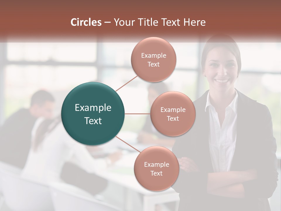 A Woman Standing In Front Of A Group Of People PowerPoint Template