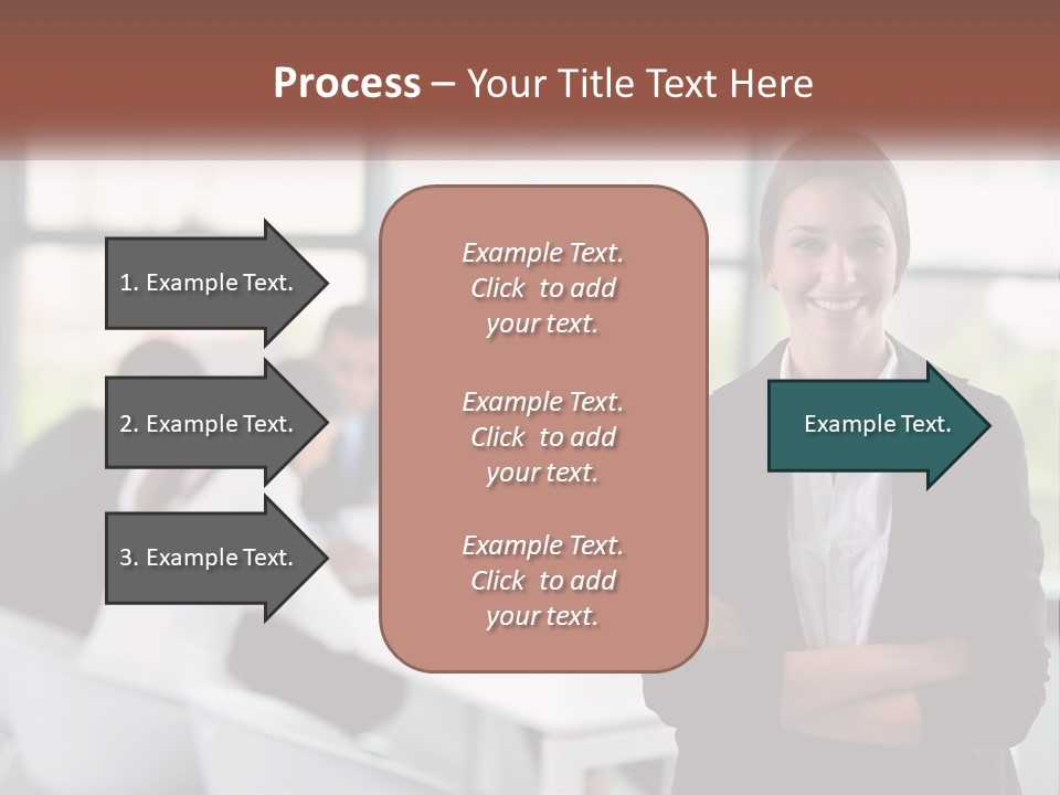 A Woman Standing In Front Of A Group Of People PowerPoint Template