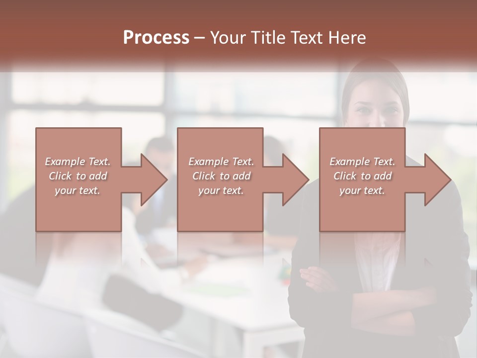 A Woman Standing In Front Of A Group Of People PowerPoint Template