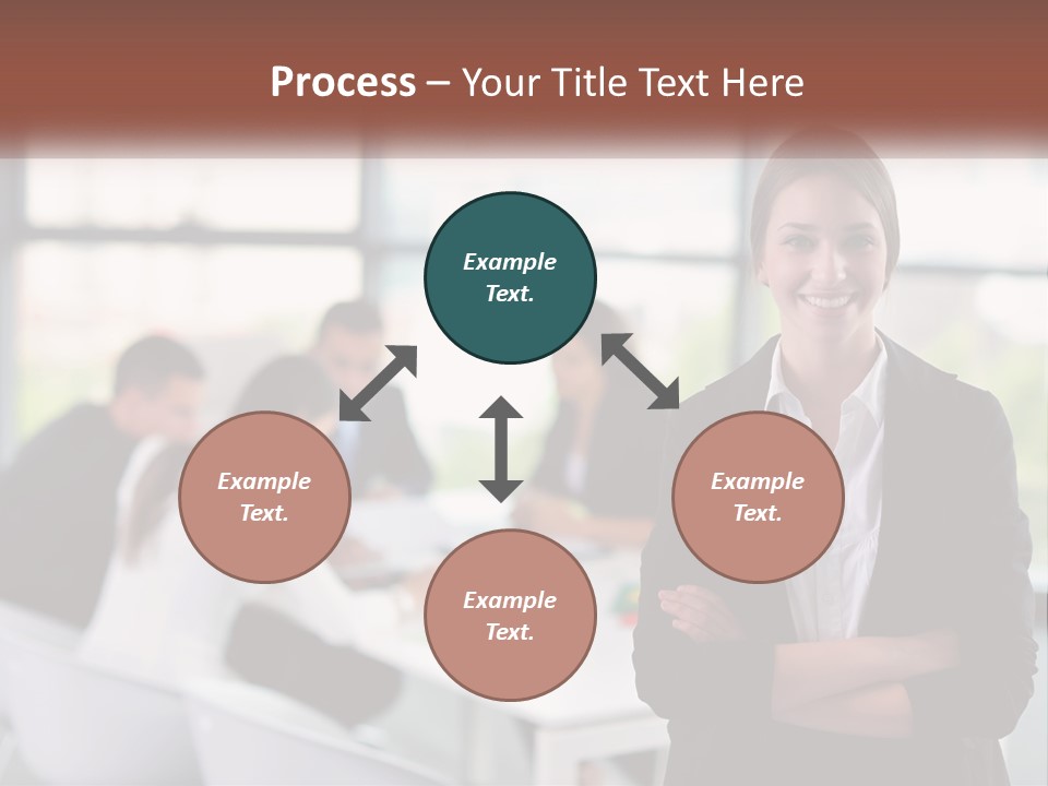 A Woman Standing In Front Of A Group Of People PowerPoint Template