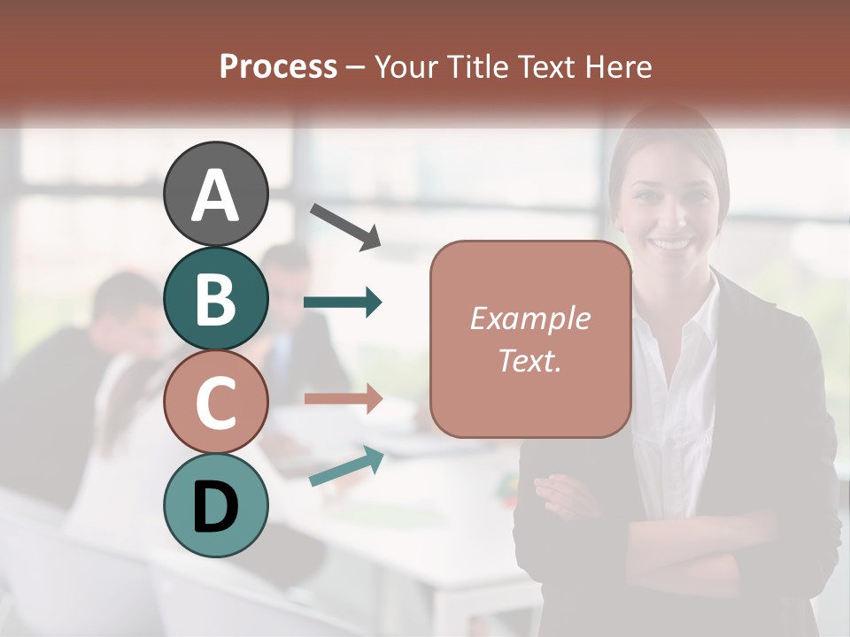 A Woman Standing In Front Of A Group Of People PowerPoint Template