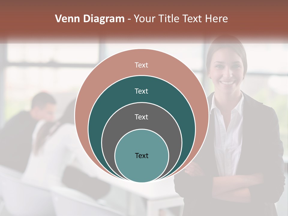 A Woman Standing In Front Of A Group Of People PowerPoint Template