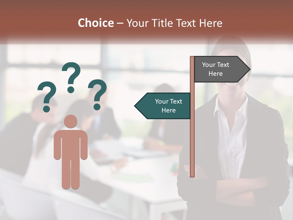 A Woman Standing In Front Of A Group Of People PowerPoint Template