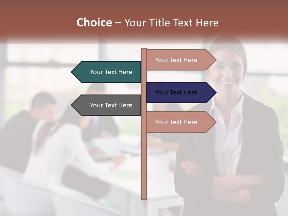 A Woman Standing In Front Of A Group Of People PowerPoint Template