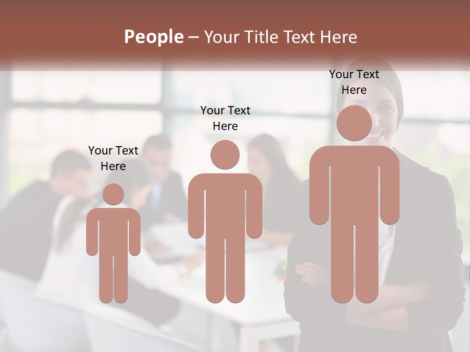 A Woman Standing In Front Of A Group Of People PowerPoint Template