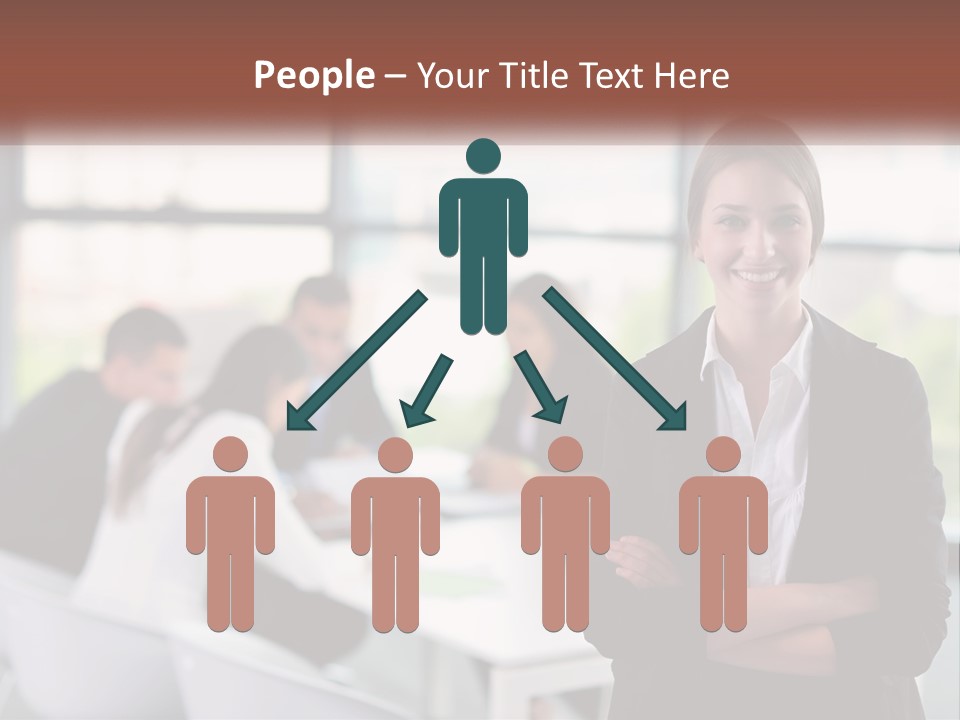 A Woman Standing In Front Of A Group Of People PowerPoint Template