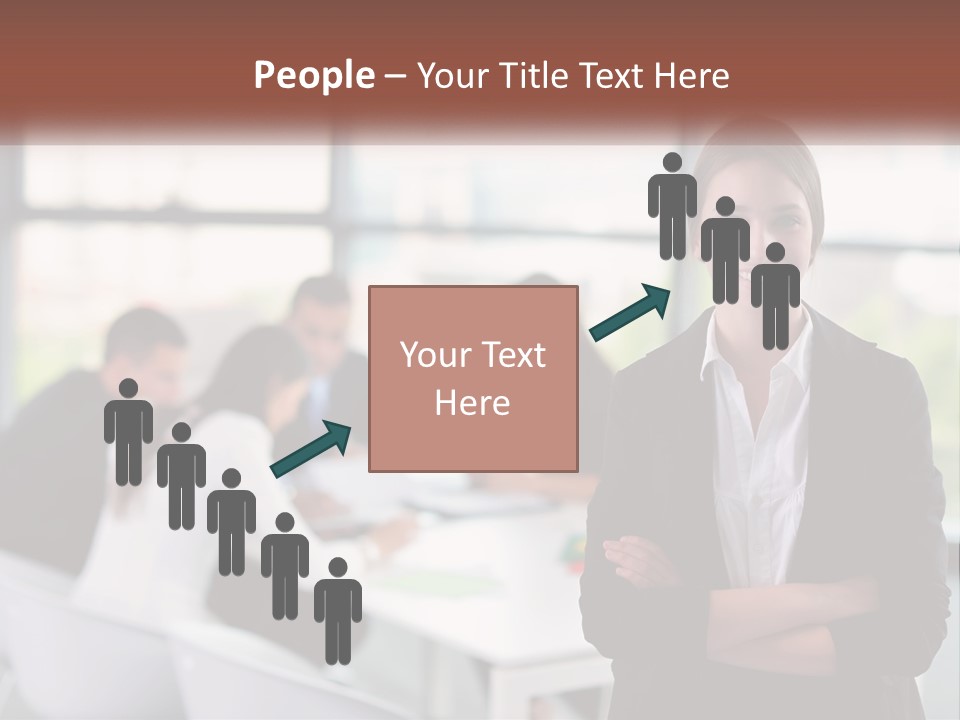 A Woman Standing In Front Of A Group Of People PowerPoint Template