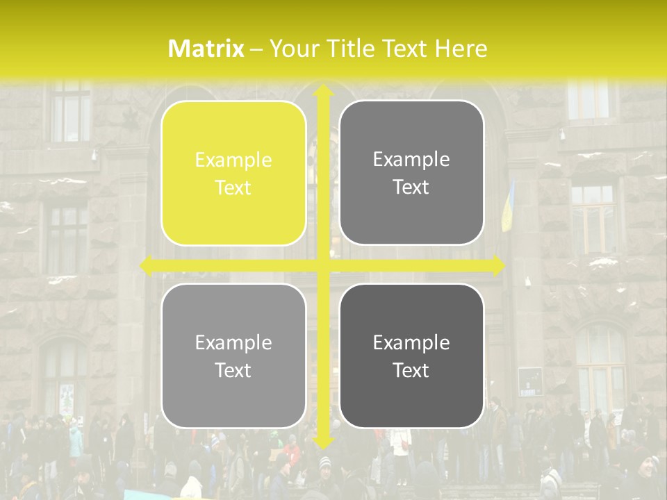 A Group Of People Standing In Front Of A Building PowerPoint Template