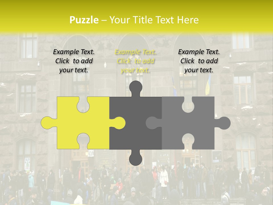 A Group Of People Standing In Front Of A Building PowerPoint Template