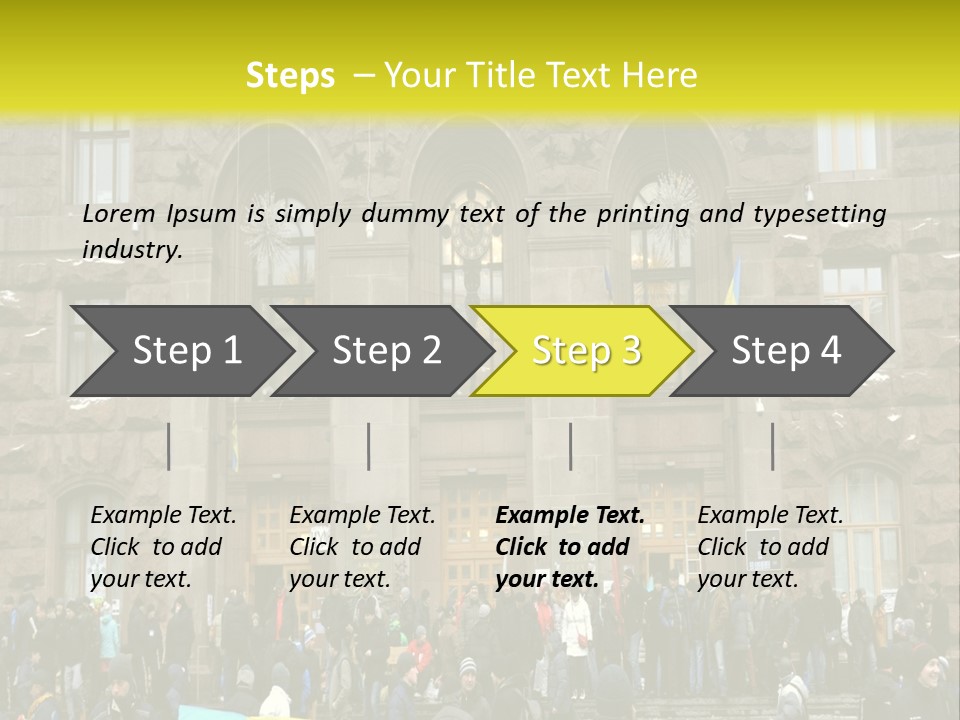 A Group Of People Standing In Front Of A Building PowerPoint Template