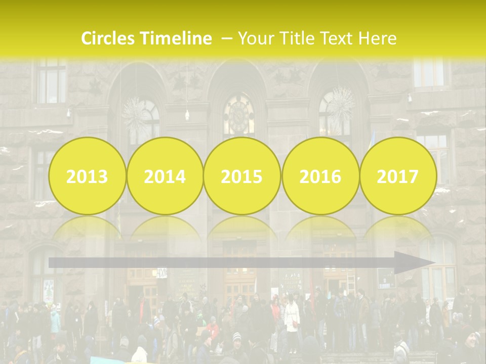 A Group Of People Standing In Front Of A Building PowerPoint Template