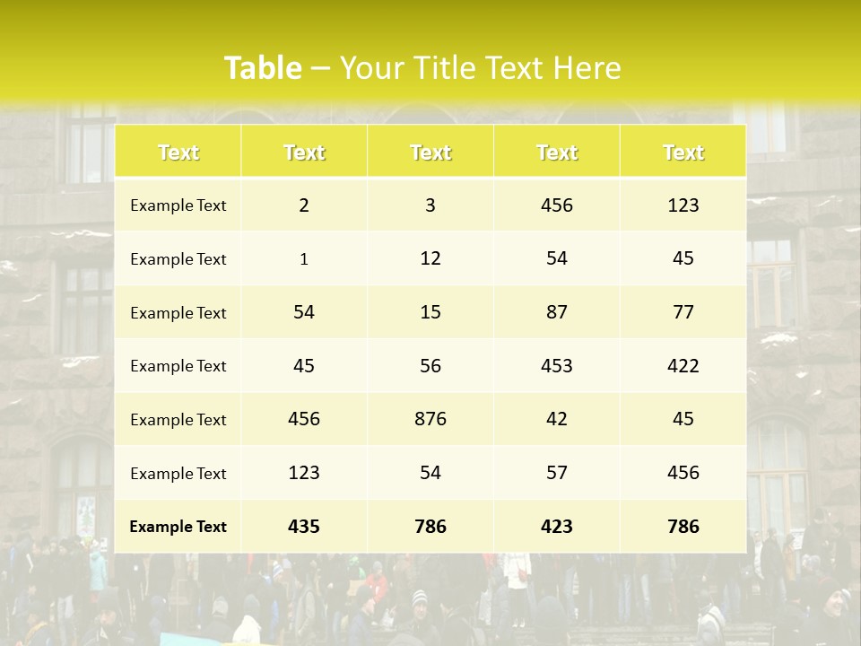 A Group Of People Standing In Front Of A Building PowerPoint Template