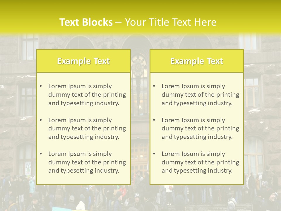 A Group Of People Standing In Front Of A Building PowerPoint Template