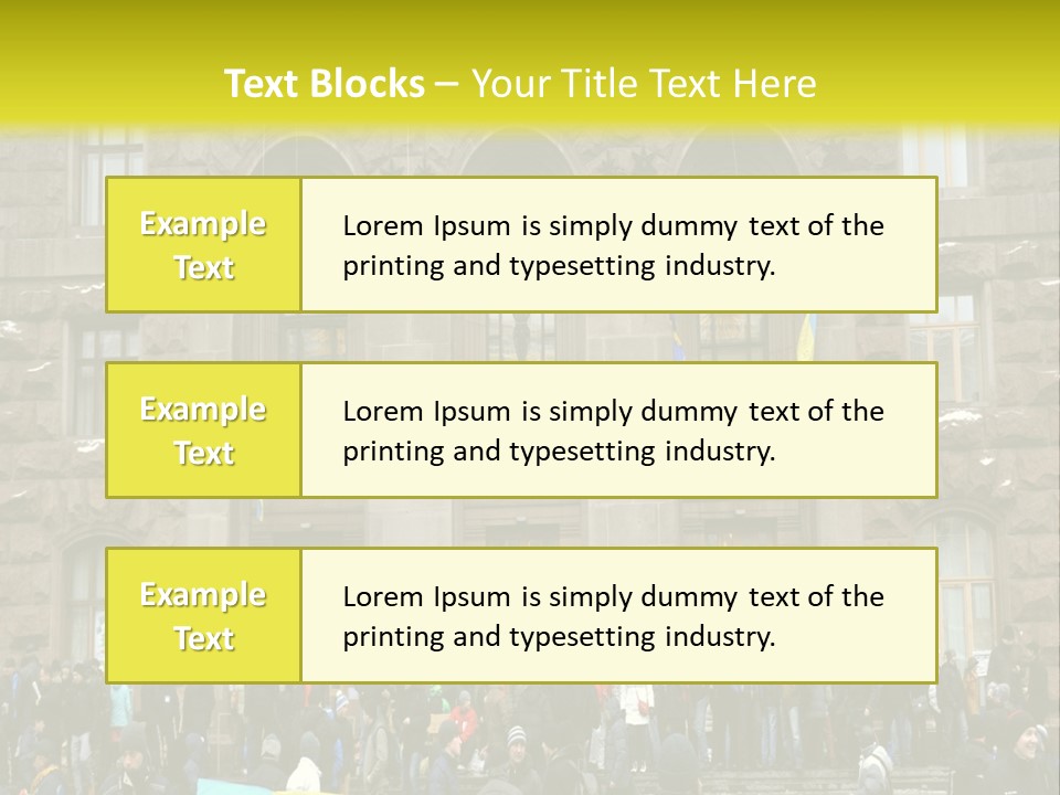 A Group Of People Standing In Front Of A Building PowerPoint Template