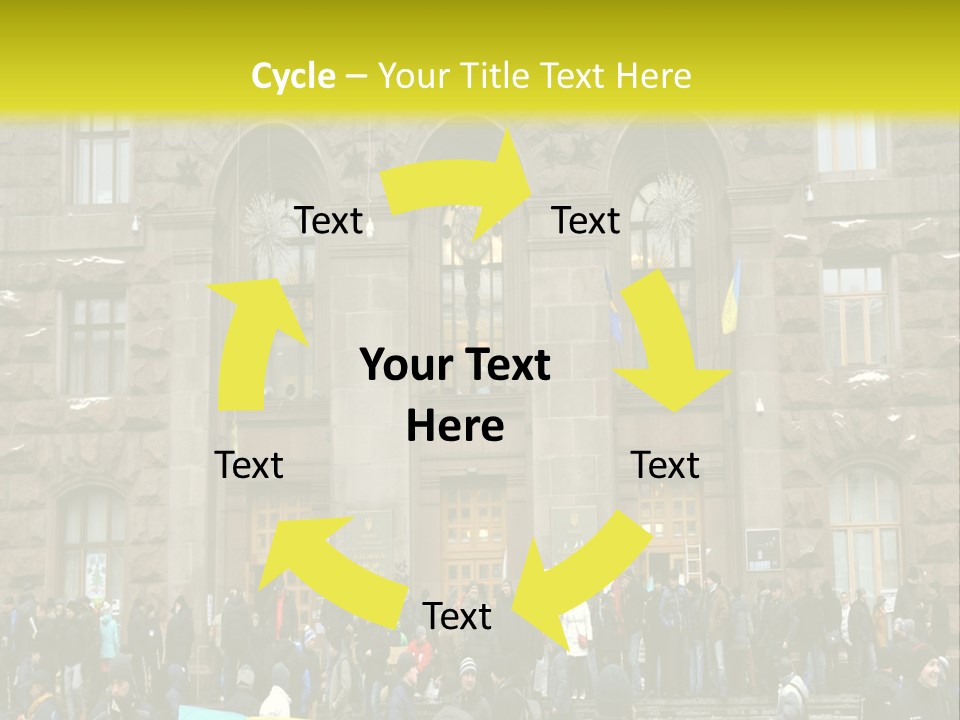 A Group Of People Standing In Front Of A Building PowerPoint Template