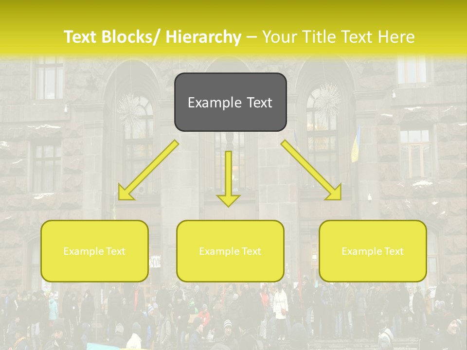 A Group Of People Standing In Front Of A Building PowerPoint Template
