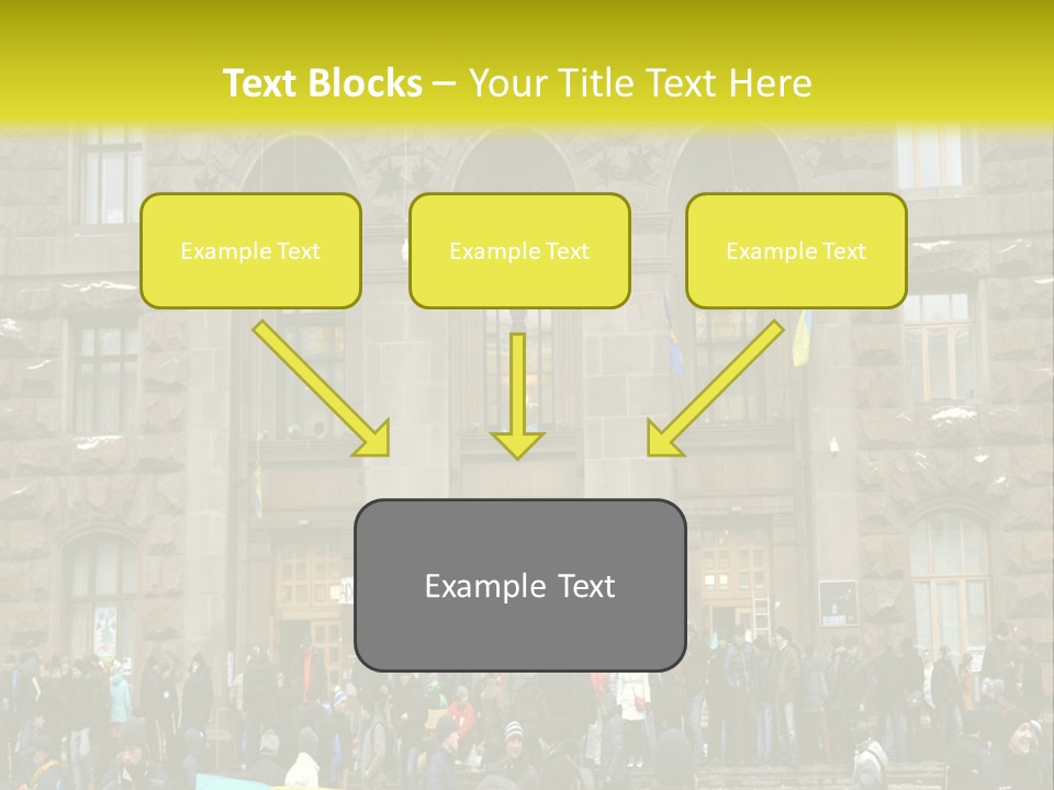 A Group Of People Standing In Front Of A Building PowerPoint Template