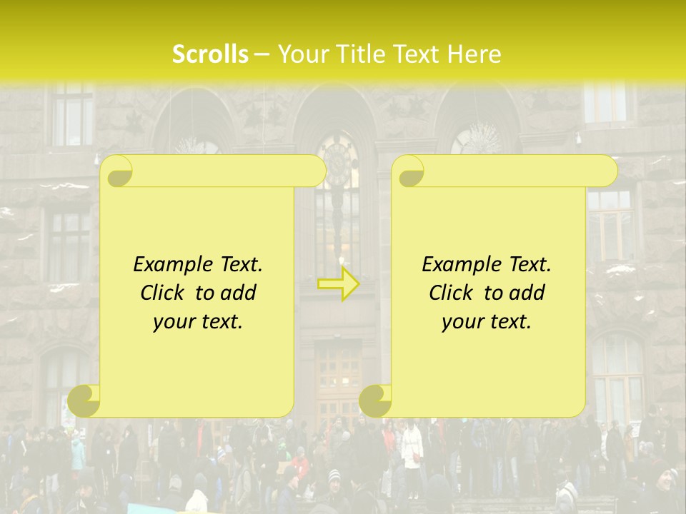 A Group Of People Standing In Front Of A Building PowerPoint Template