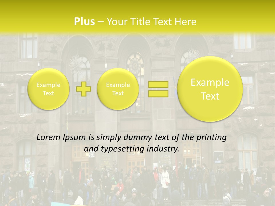 A Group Of People Standing In Front Of A Building PowerPoint Template