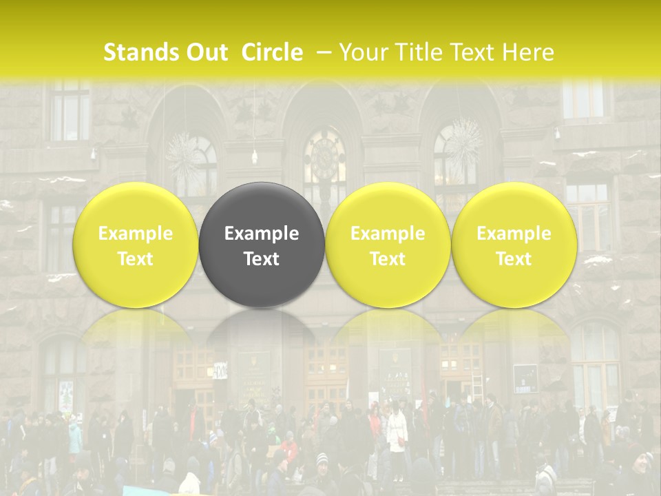 A Group Of People Standing In Front Of A Building PowerPoint Template