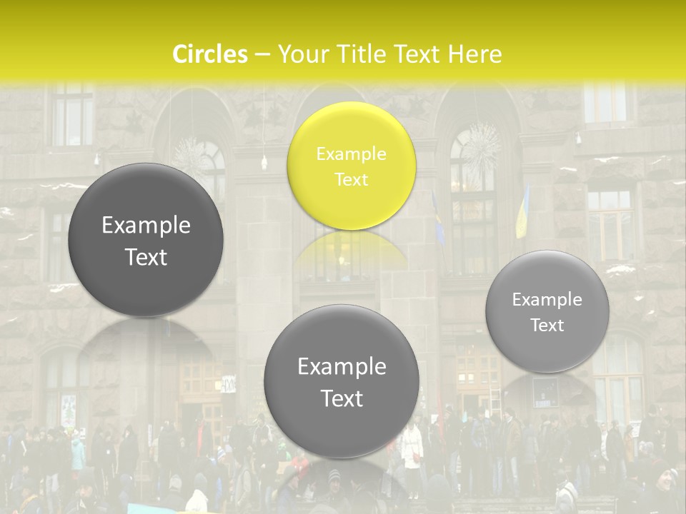 A Group Of People Standing In Front Of A Building PowerPoint Template