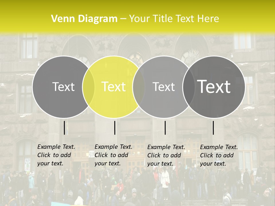 A Group Of People Standing In Front Of A Building PowerPoint Template